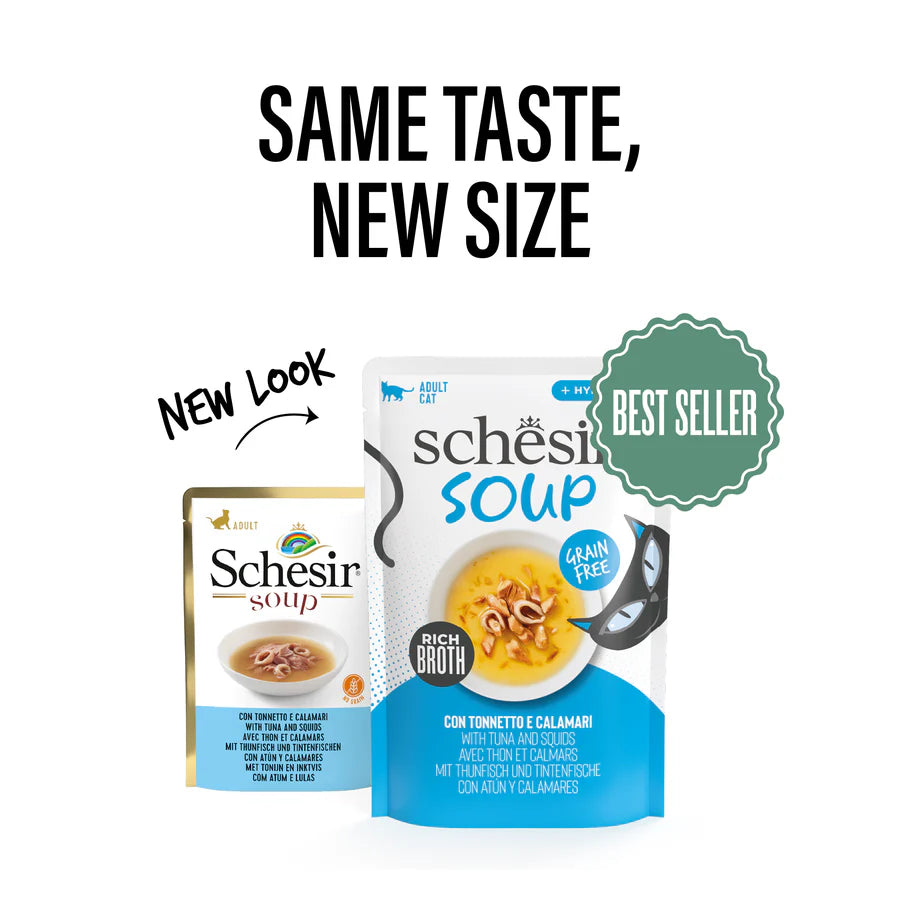 SCHESIR супа за коте с риба тон и калмари 40гр
