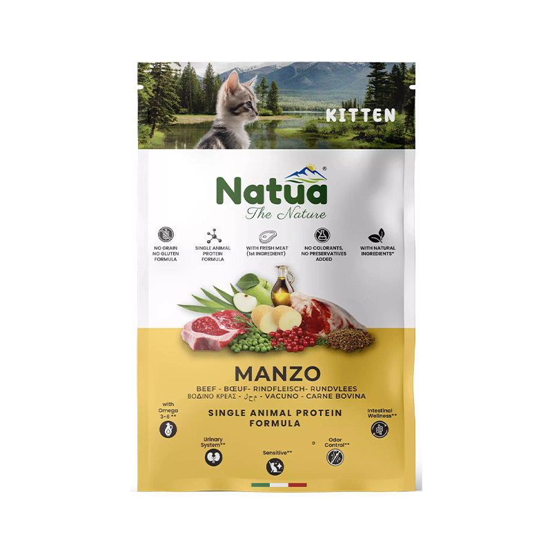 Natua суха храна малки котенца говеждо