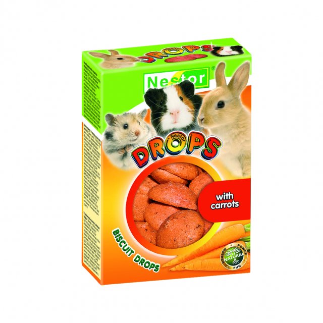 Biscuits for rodents and rabbits with carrots