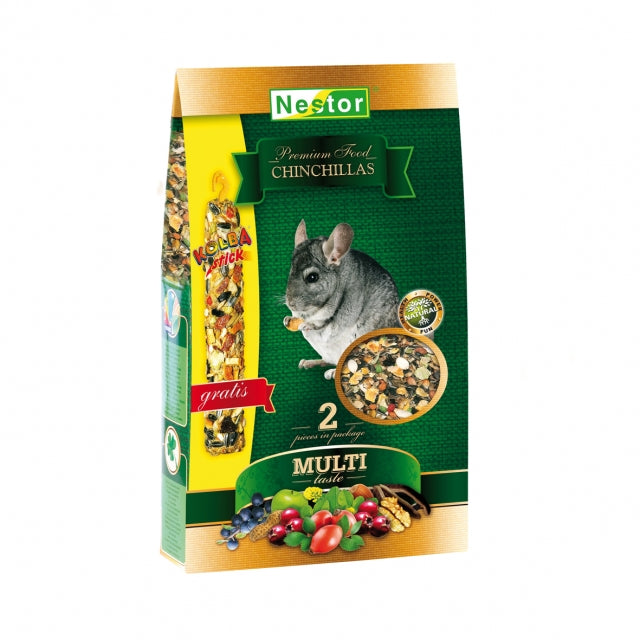 A variety of premium food for chinchillas