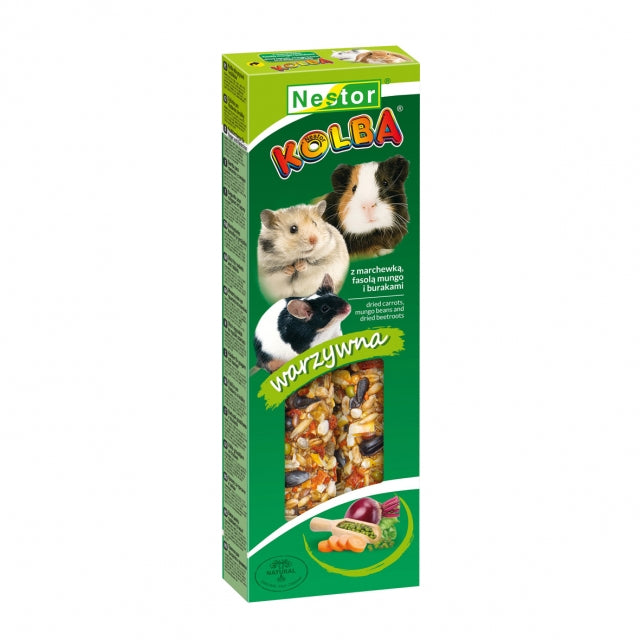 Classic stick for rodents and rabbits with carrots, beets and mung beans