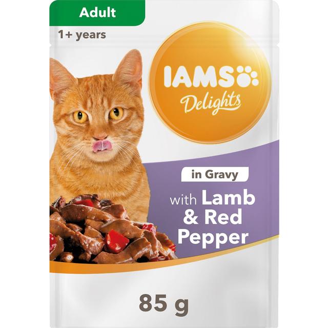 IAMS пауч за котки с агнешко и червен пипер в сос 85гр
