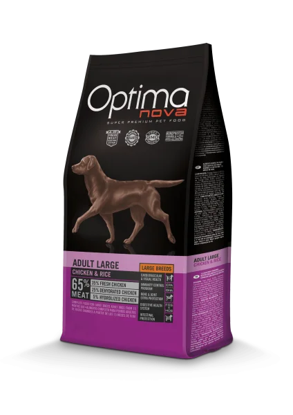 Optima Nova- Храна за израстнали кучета от големи породи с пиле и ориз 12кг