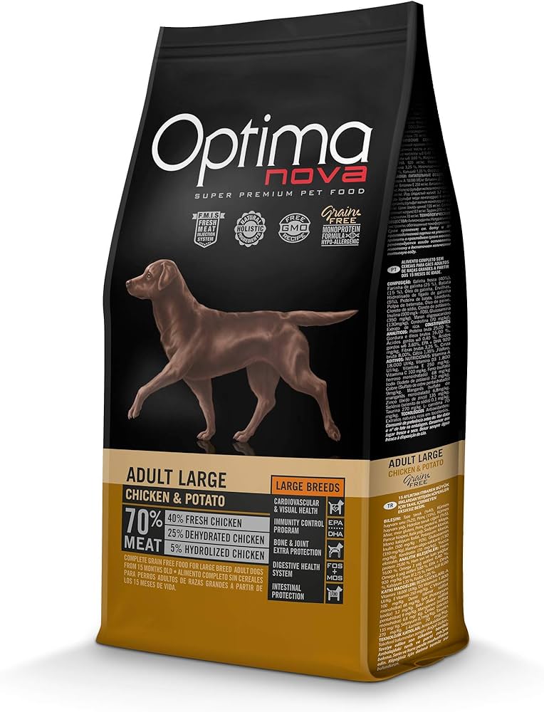 Optima Nova- Храна за израстнали кучета от големи породи с пиле и картофи 12кг