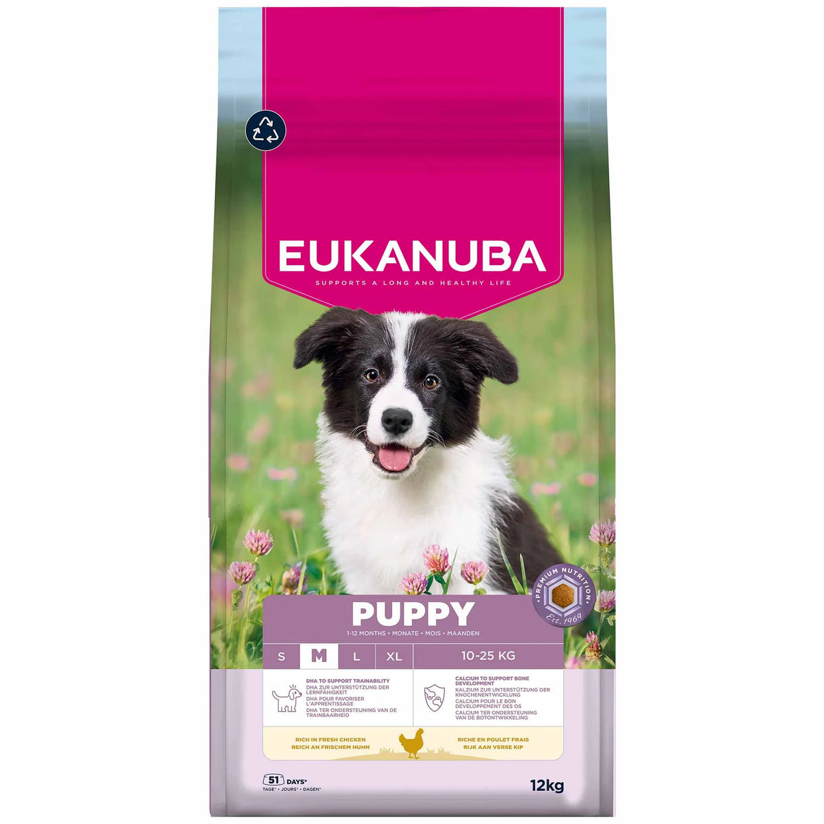 Eukanuba за бебета кучета от средни породи М с пиле