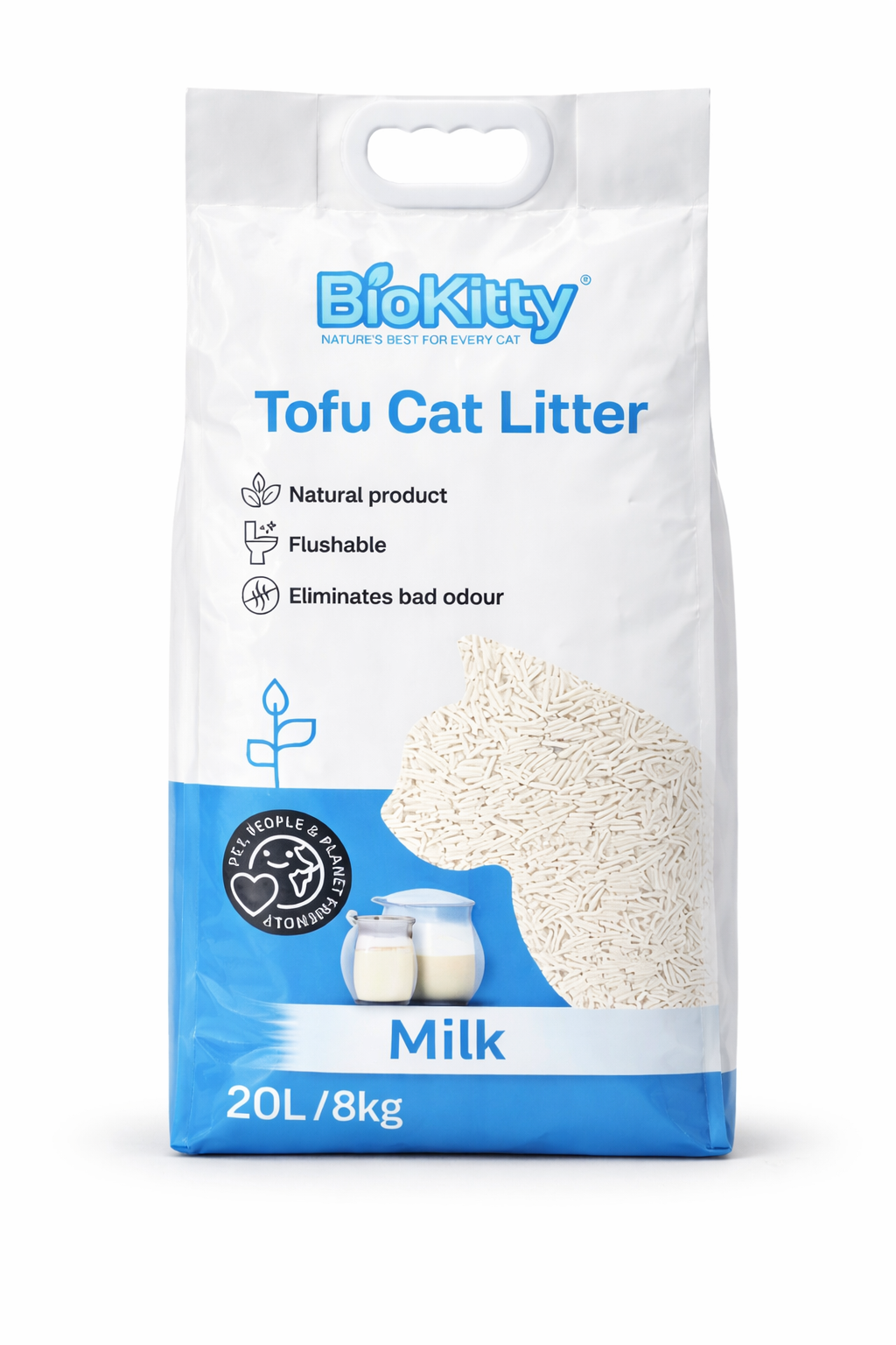 Tofu cat litter котешка тоалетна с аромат на мляко 20L