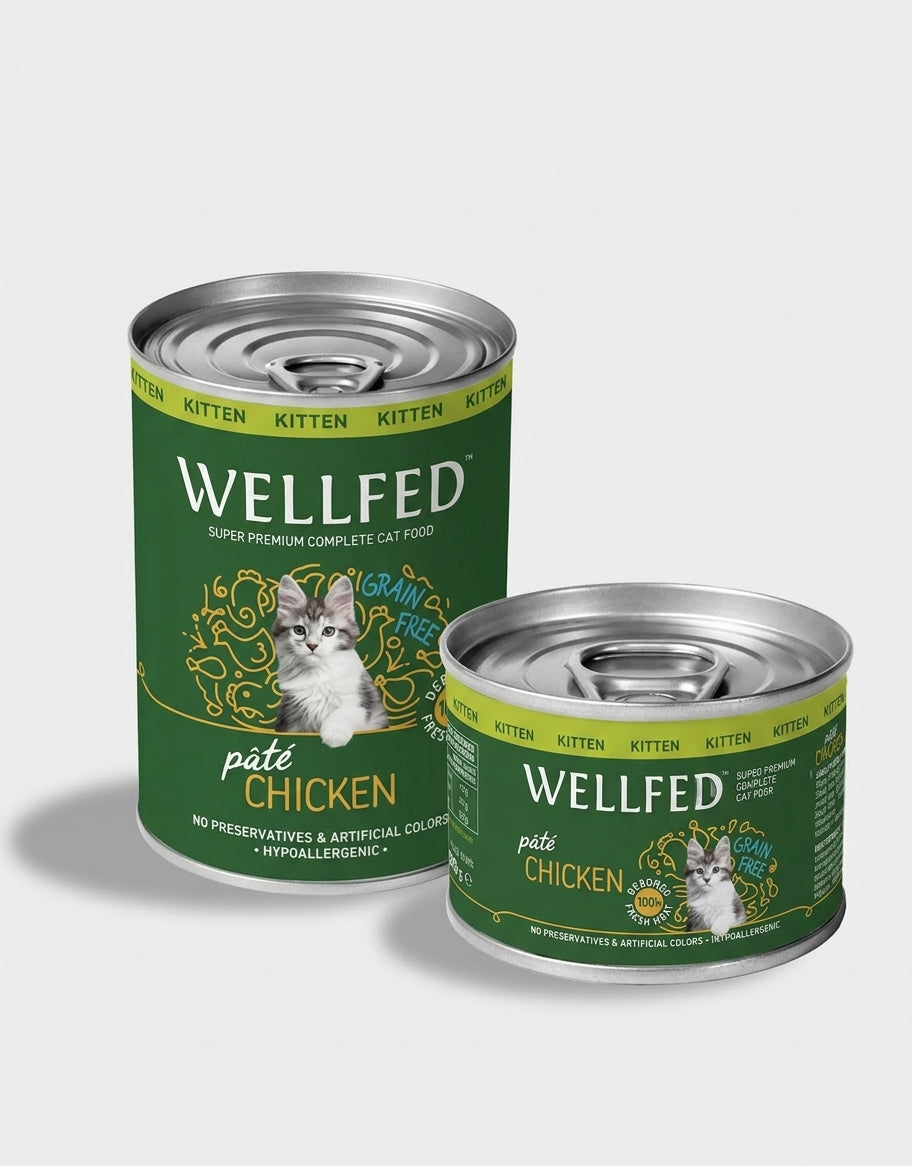 WELLFED пастет за кастрирани бебета котенца и бременни и кърмещи котки с пиле