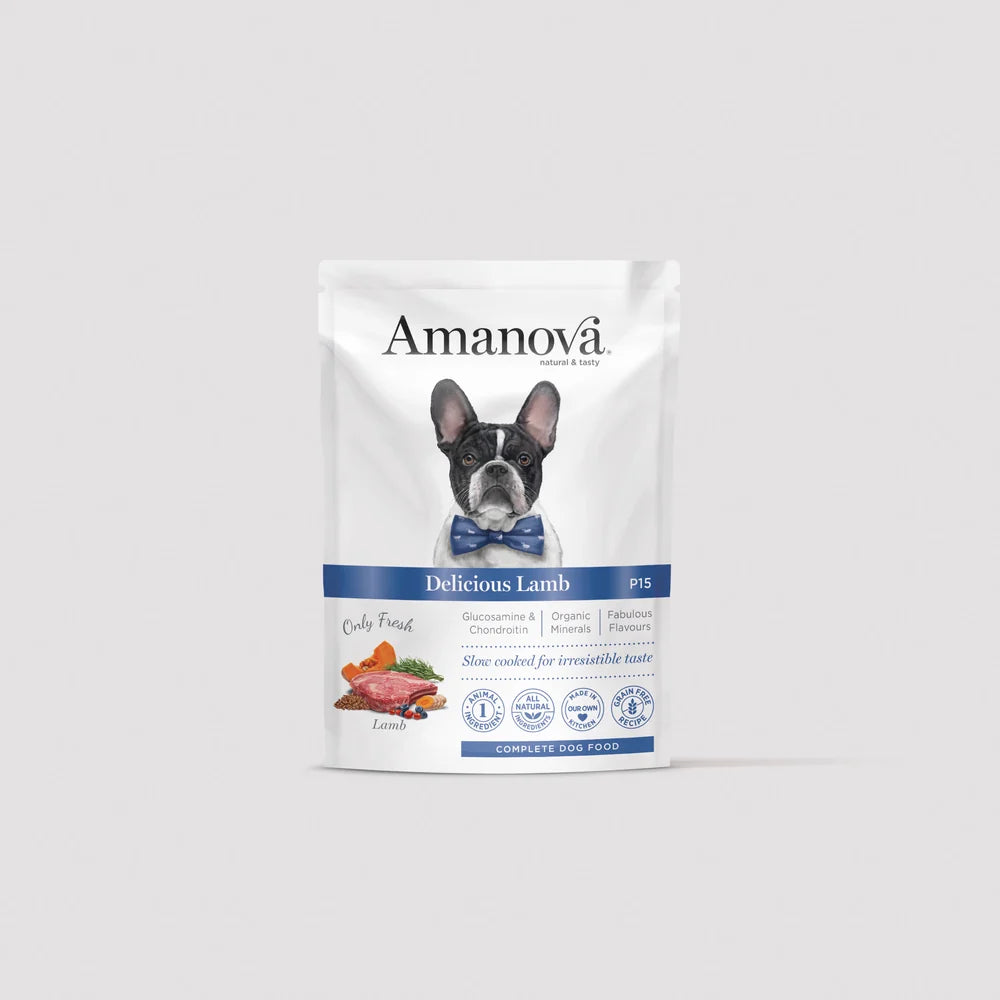 Amanova пауч за кучета с агнешко 300гр