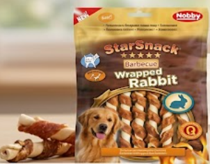 NOBBY лакомство StarSnack 2в1 Barbecue Wrapped Rabbit 113гр