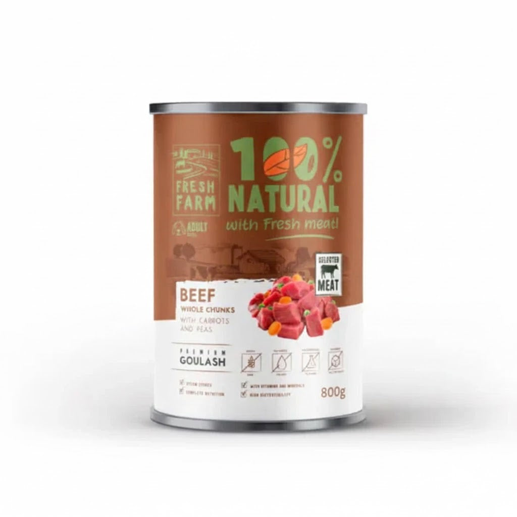 ФРЕШ ФАРМ куче гулаш Говеждо, морков и грах 400гр