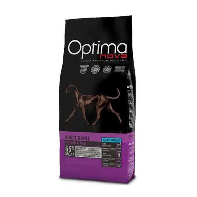 Optima Nova- Храна за израстнали кучета от гигантски породи с пиле и ориз 12кг