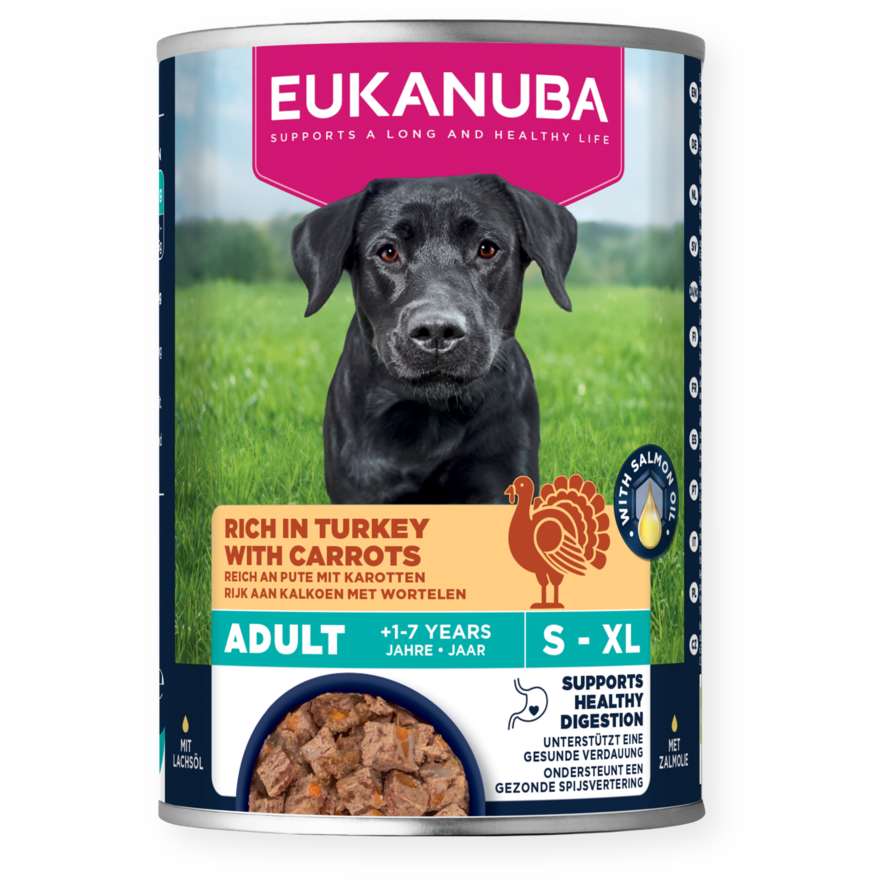 EUKANUBA консерва за възрастни кучета от всички породи с пуйка и моркови 400гр