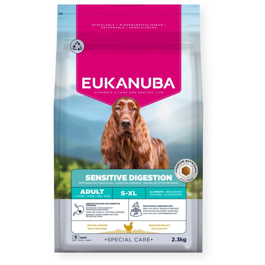 EUKANUBA храна за кучета с чувствително храносмилане от всички породи с пиле