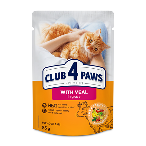 Club 4 Paws пауч за котка с говеждо в сос 85гр