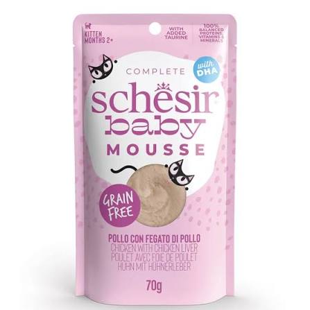 SCHESIR мус за бебета котенца 2+ с пиле 70гр
