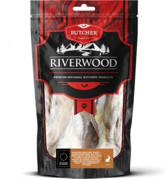 RIVERWOOD 140074 dried treats rabbit ears with fur 100g