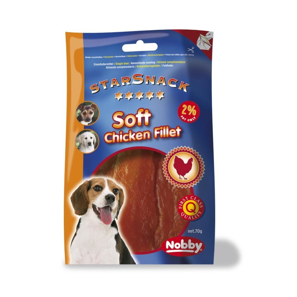 NOBBY лакомство StarSnack SOFT CHICKEN FILLET 70гр