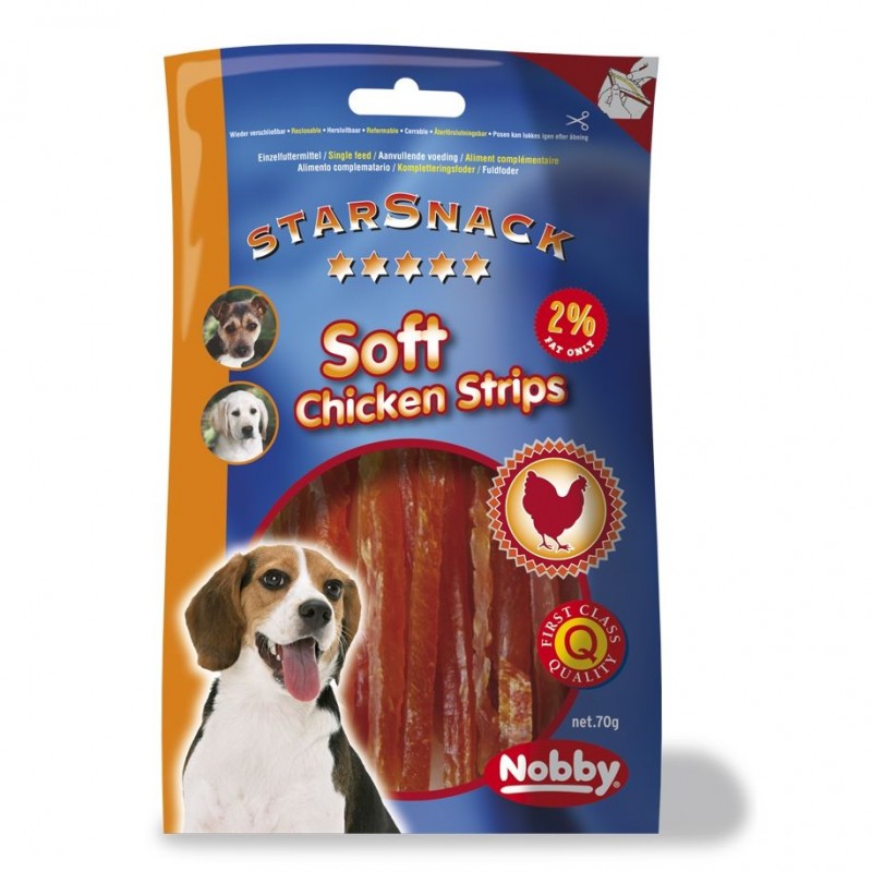 NOBBY лакомство StarSnack SOFT CHICKEN STRIPS 70гр