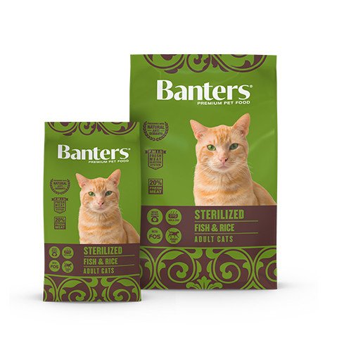 BANTERS-храна за кастрирани котки с риба и ориз