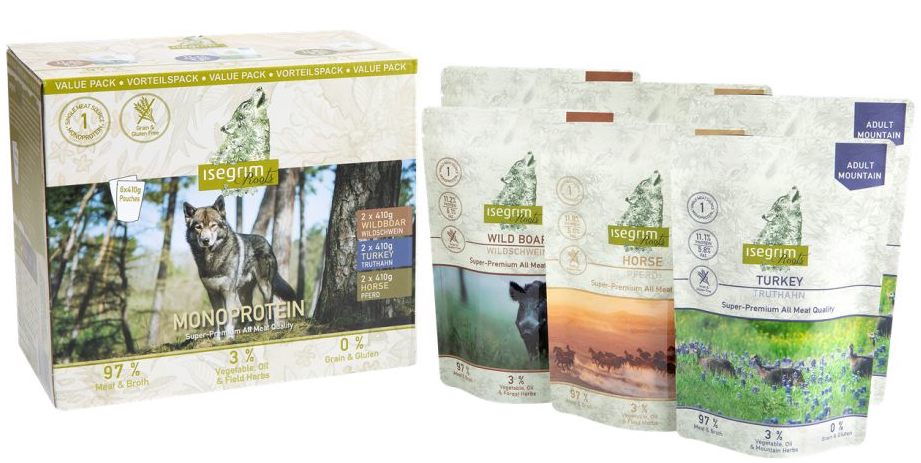 ISEGRIM паучове за куче мултипак монопротеин 6х410гр