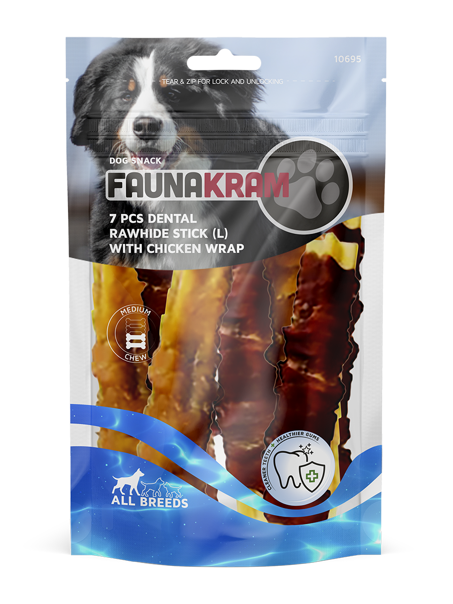 FaunaKram Dental Rawhide Stick с пилешко