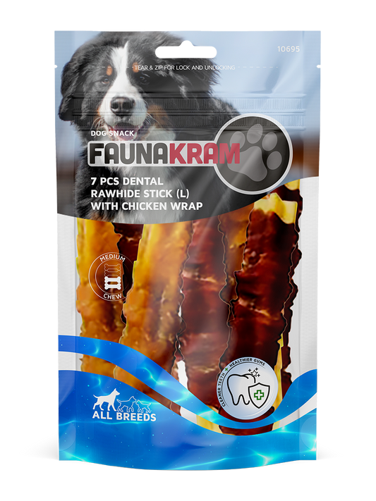 FaunaKram Dental Rawhide Stick с пилешко