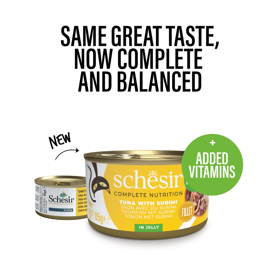 SCHESIR за котка с риба тон и сурими с раци в желе 85гр
