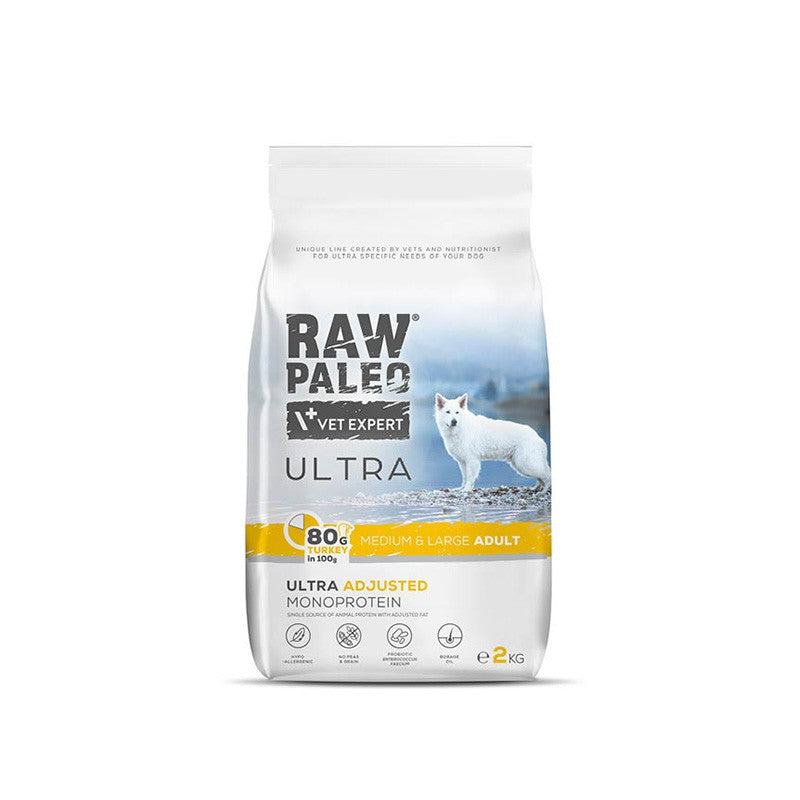 Raw Paleo ULTRA за възрастни кучета от средни и големи породи с пуйка