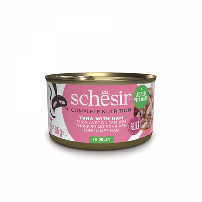 SCHESIR за котка с риба тон и шунка в желе 85гр