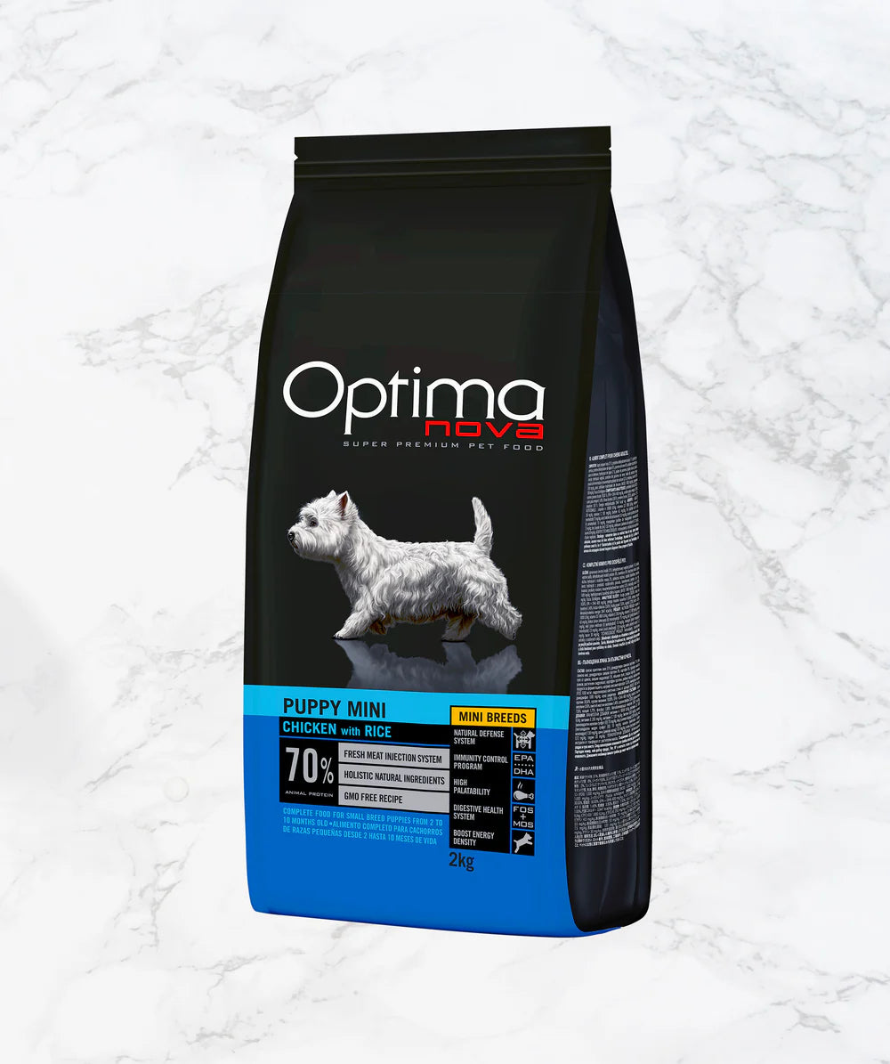 Optima Nova- храна за бебета кученца от малки породи с пилешко и ориз 2кг