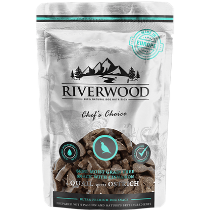 RIVERWOOD 140004 quail and ostrich soft treats 200g