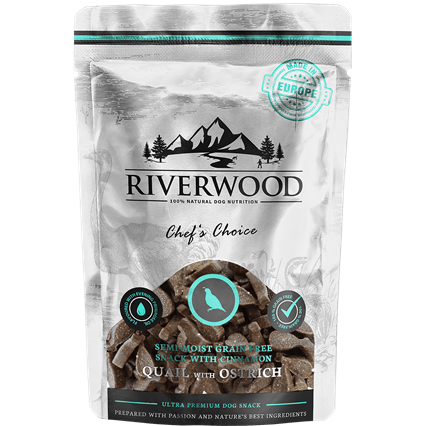 RIVERWOOD 140004 quail and ostrich soft treats 200g