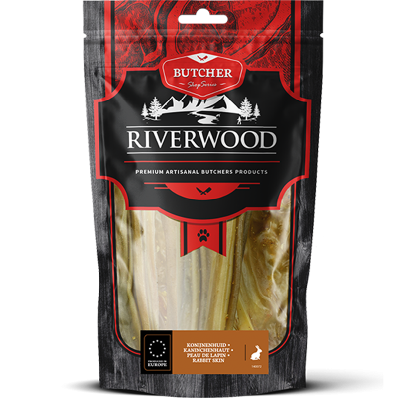 RIVERWOOD 140072 dried treats rabbit skin 150g