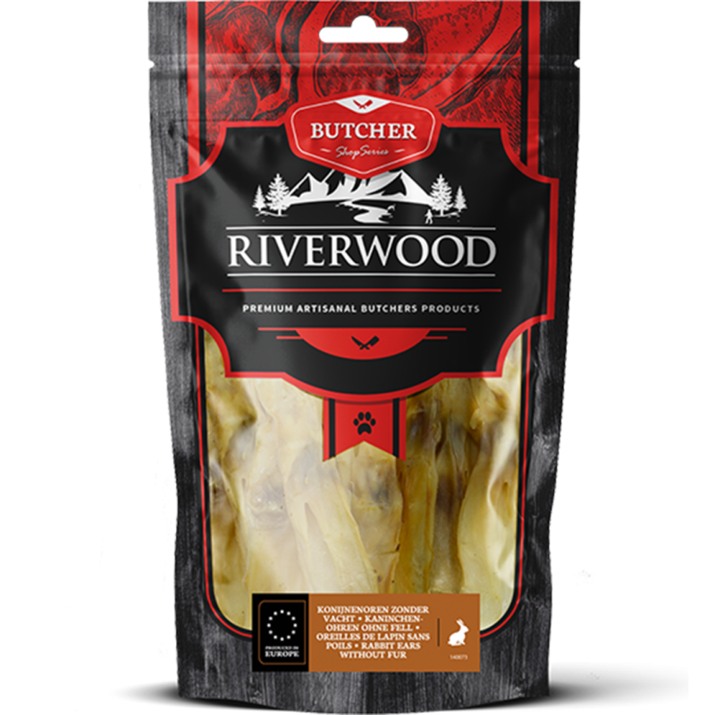 RIVERWOOD 140073 dried treats rabbit ears 100g