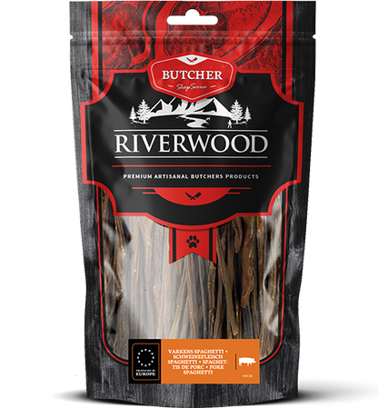 RIVERWOOD 140128 dried treats pork spaghetti 100g