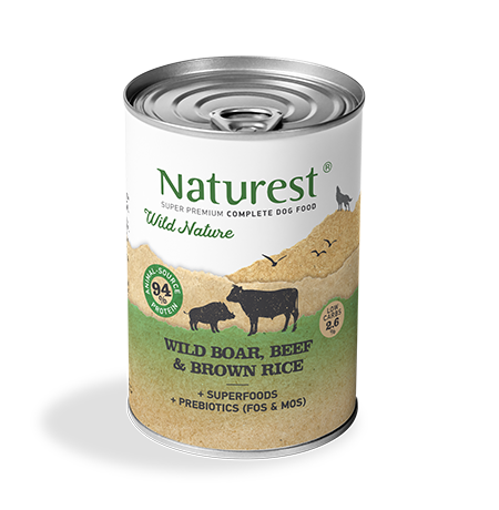 Pet Interest Naturest консерва за възрастни кучета с глиган, говеждо и кафяв ориз 400гр