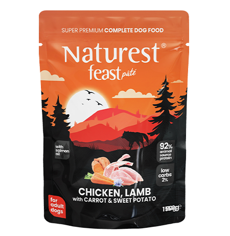 Naturest feast pate пауч за кучета с пиле, агне, моркови и сладки картофи 150гр