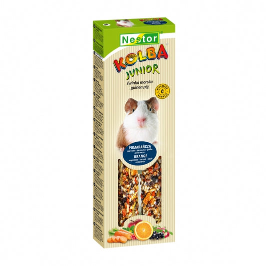 Пръчица за малки морски свинчета с портокал, зеленчуци, касис, ябълка и амарант