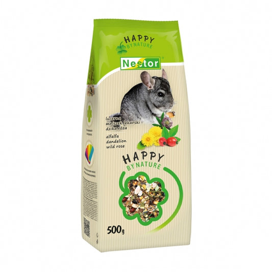 Премиум храна за чинчили с люцерна, глухарче и дива роза 500гр