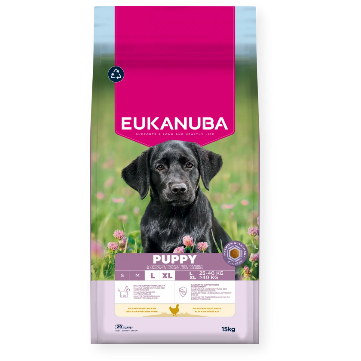 EUKANUBA храна за бебета кученца от едри и гигантски породи L-XL с пиле