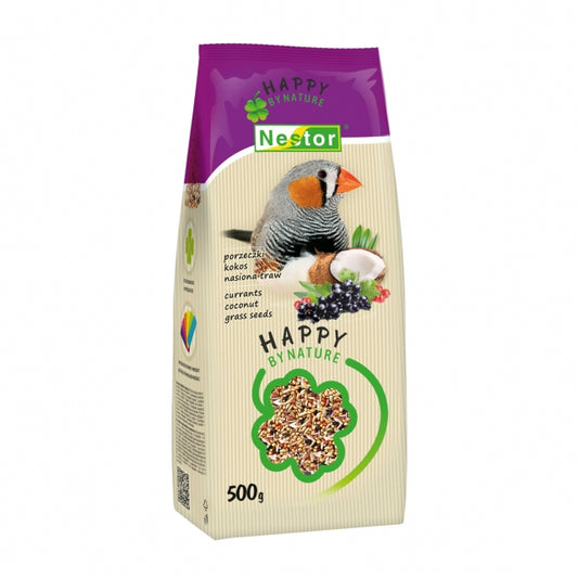 Премиум храна за чинки със стафиди, кокос и тревни семена 500гр