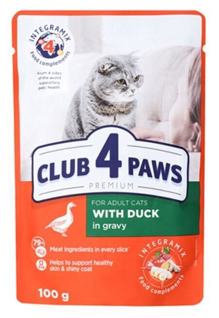 Club 4 Paws пауч за котка с Патица в сос 100гр