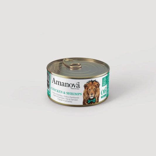 Amanova консерва за котки с пилешки филенца и скариди в желе 70гр