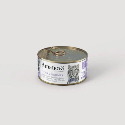Amanova консерва за котки с риба тон и скариди в желе 70гр