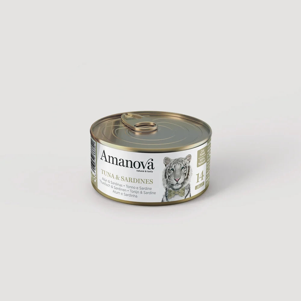Amanova консерва за котки с риба тон и сардини в желе 70гр