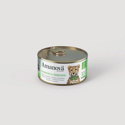 Amanova консерва за котки със сардини и скариди в желе 70гр