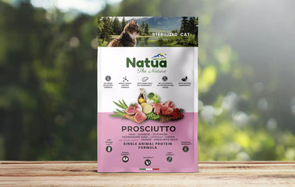 Natua суха храна кастрирани котки прошуто
