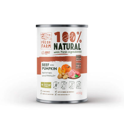 ФРЕШ ФАРМ куче терин Говеждо, тиква, картофи и магданоз 400гр