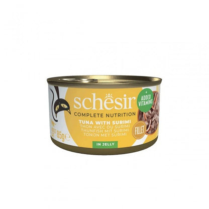 SCHESIR за котка с риба тон и сурими с раци в желе 85гр