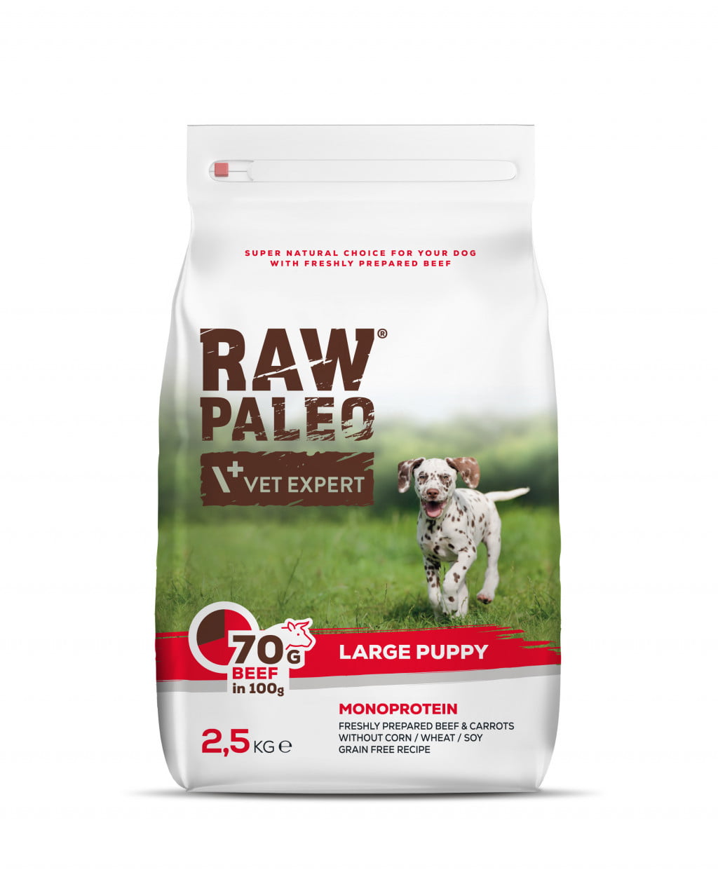 Raw Paleo Puppy Large Beef – суха храна за бебета кученца от големи породи с телешко